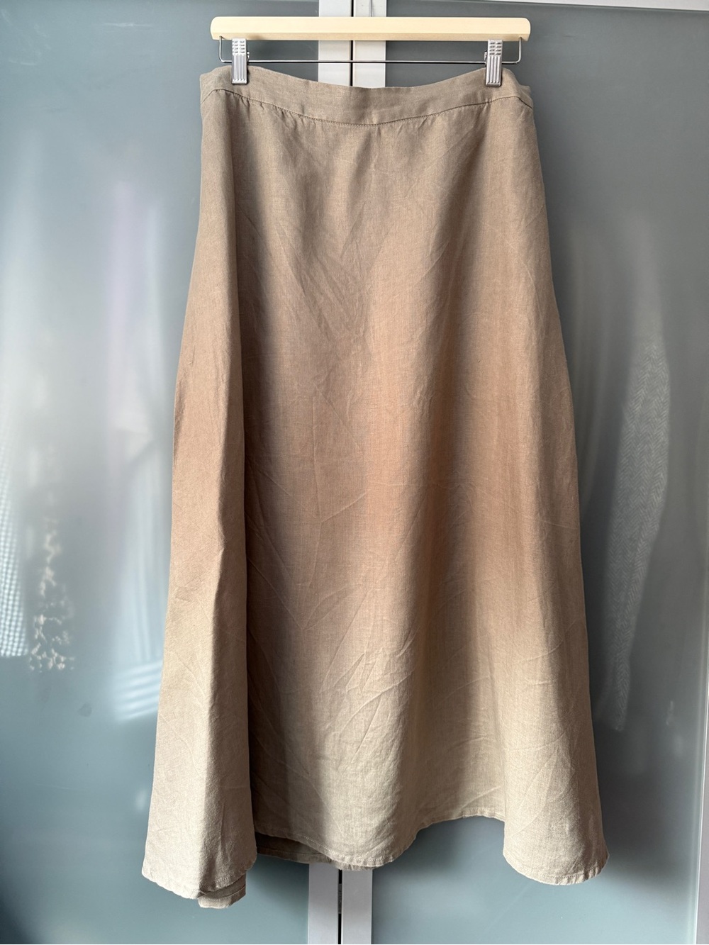 Muji Moss Green A-Line Midi Skirt